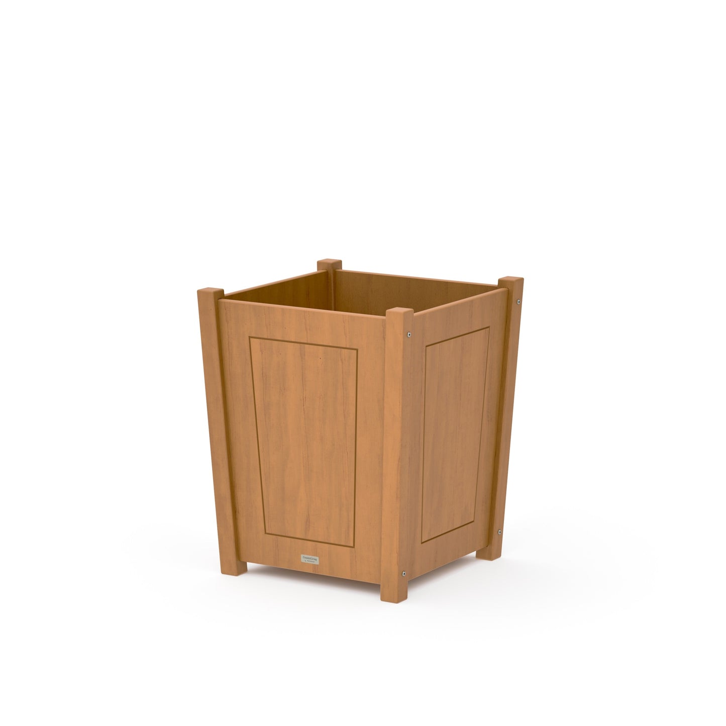 POLYWOOD Country Living Large Tapered Square Short Planter Box — Natural