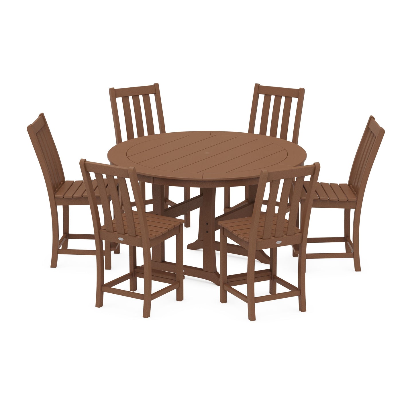 POLYWOOD Vineyard 7-Piece Side Chair Round Counter Set