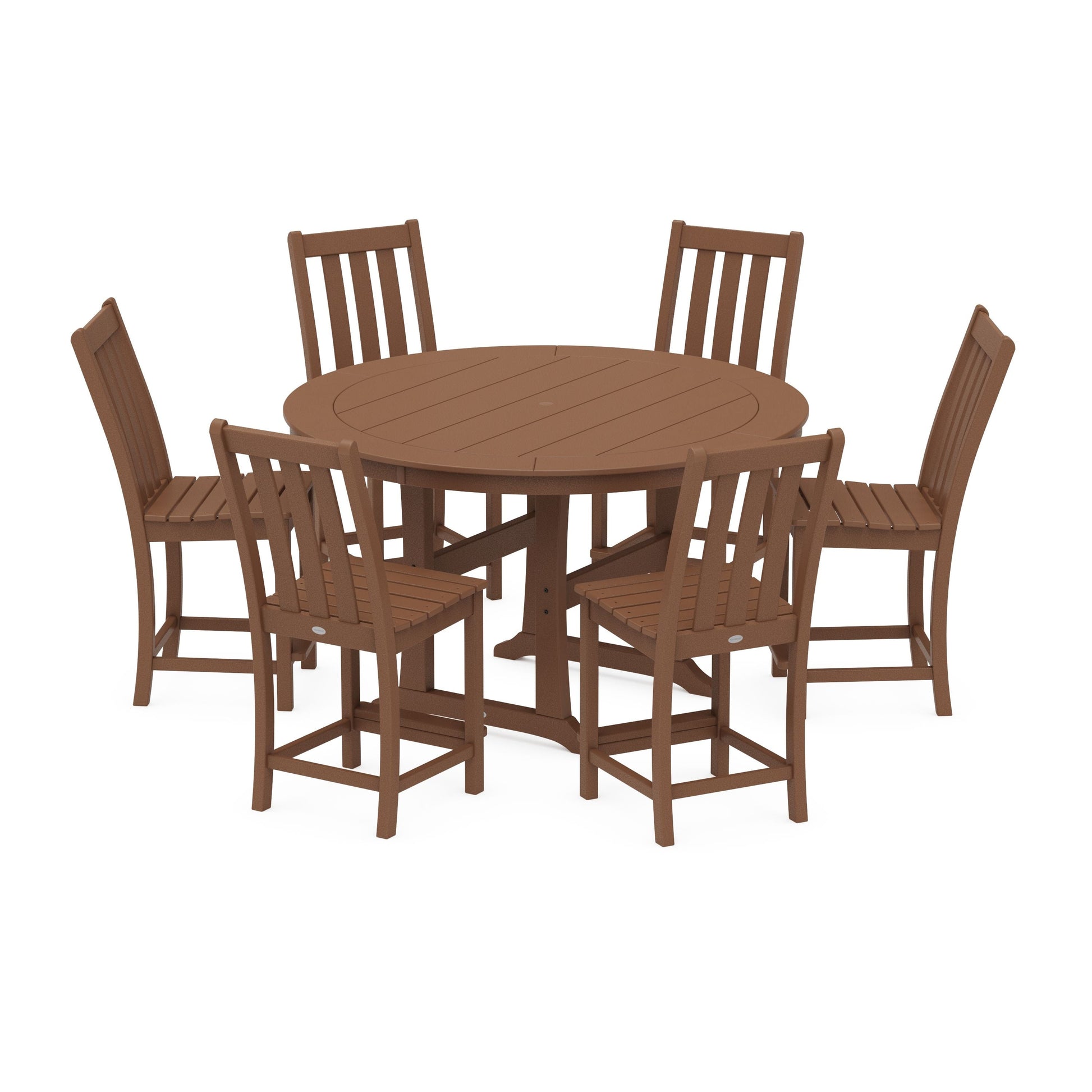 POLYWOOD Vineyard 7-Piece Side Chair Round Counter Set