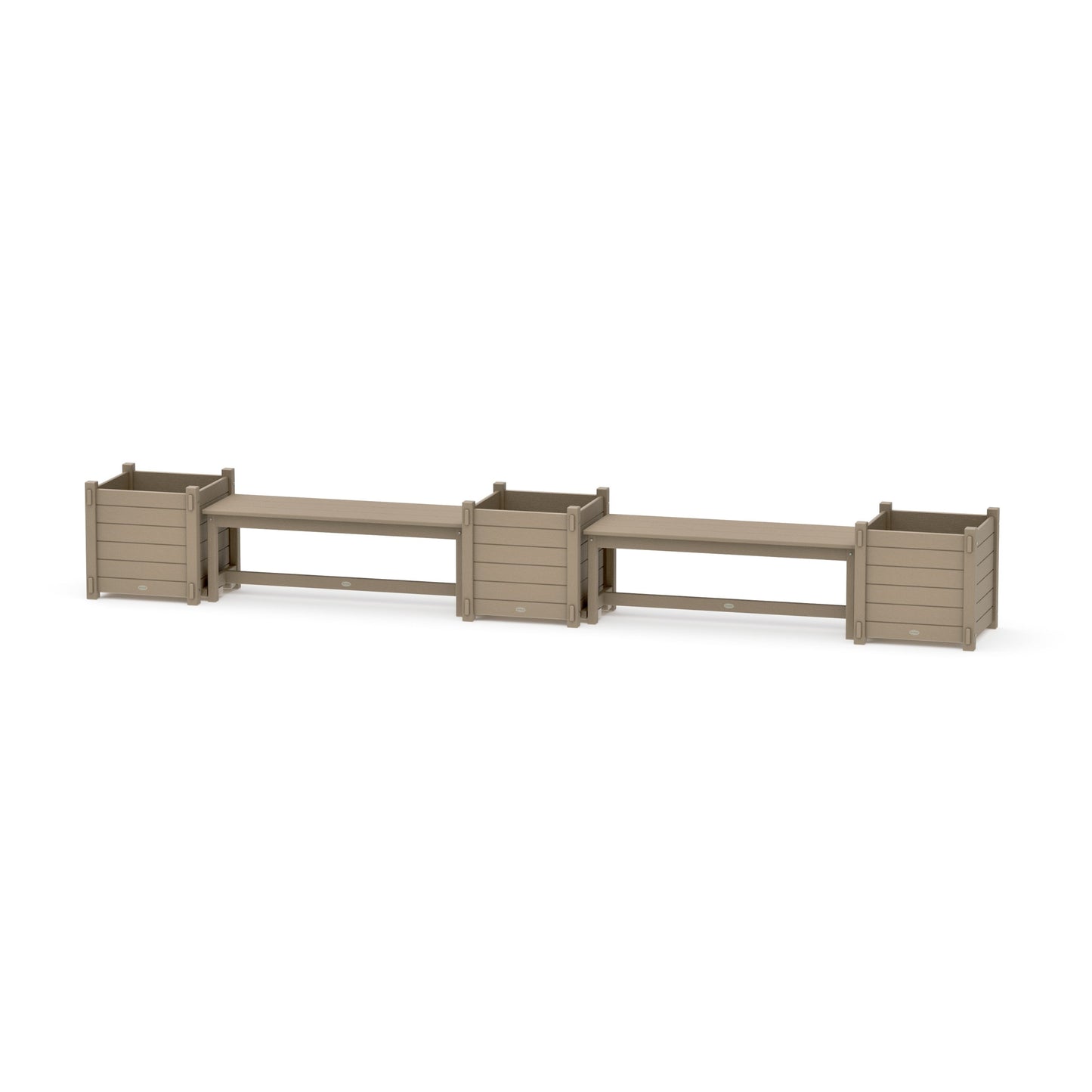 POLYWOOD 48" Nautical Straight Double Planter Bench Set - Large — Vintage Sahara
