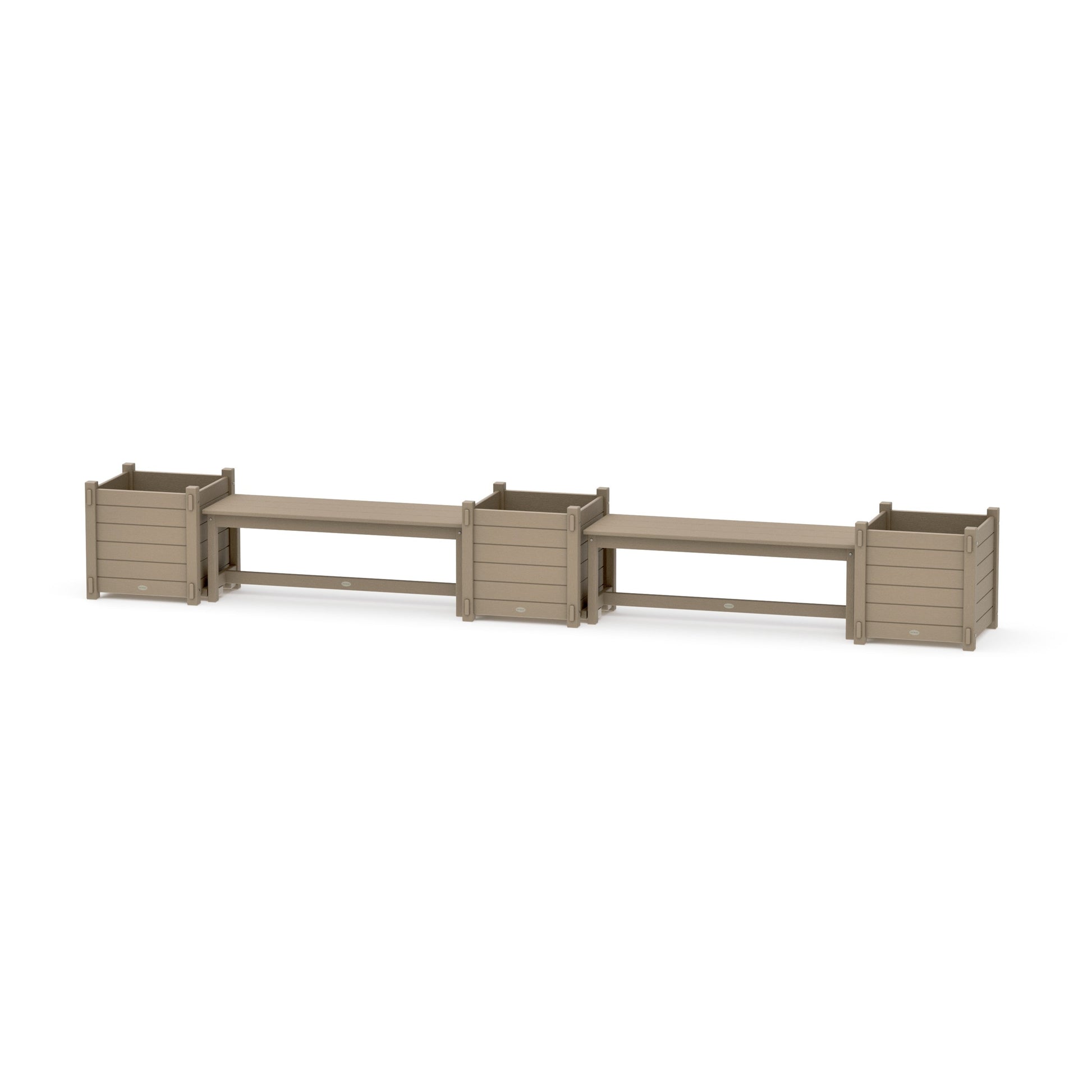 POLYWOOD 48" Nautical Straight Double Planter Bench Set - Large — Vintage Sahara