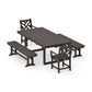 POLYWOOD Chippendale 5-Piece Dining Set with Benches — Vintage Coffee