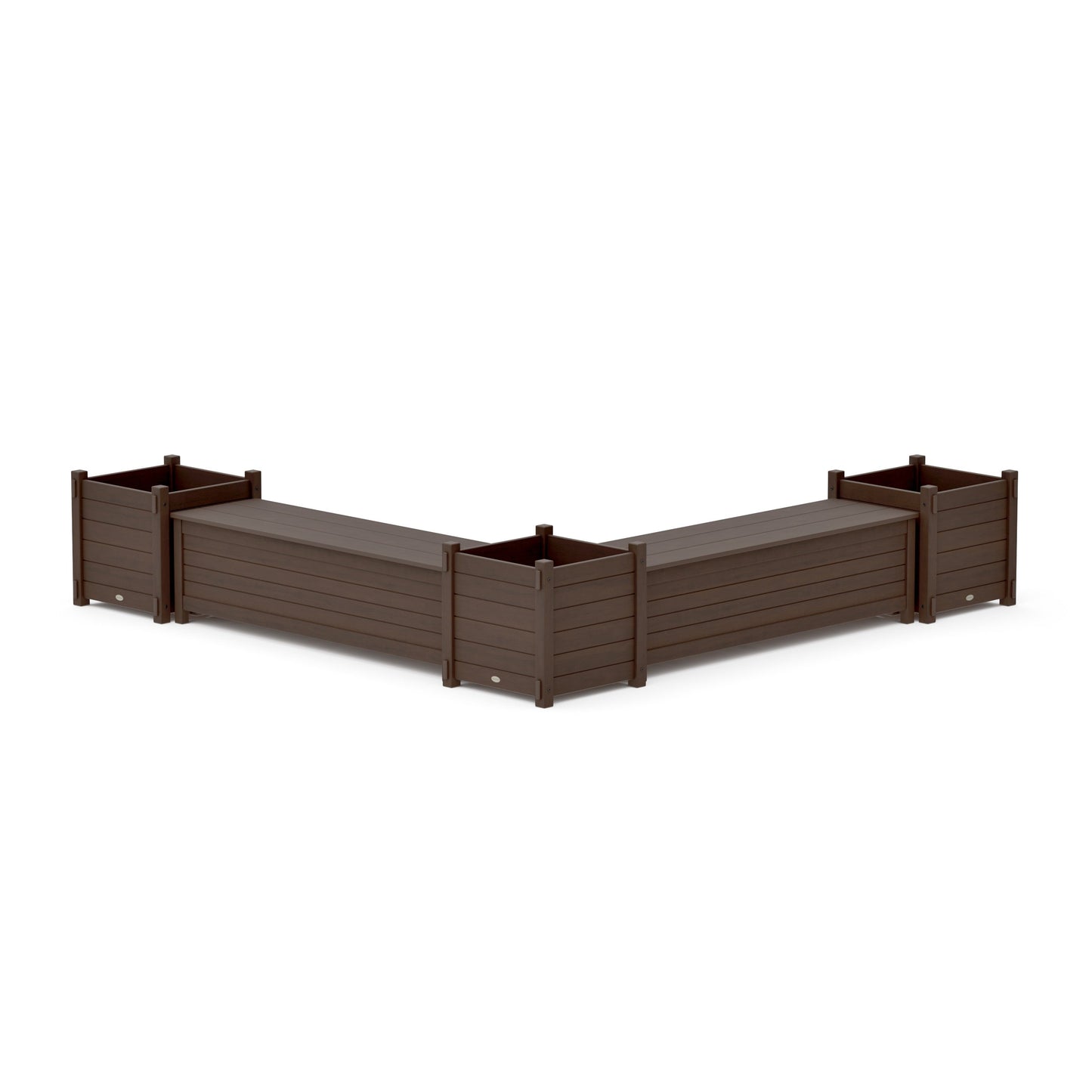 POLYWOOD 60" Nautical L- Shaped Planter Storage Bench Corner Set- Large — Kona