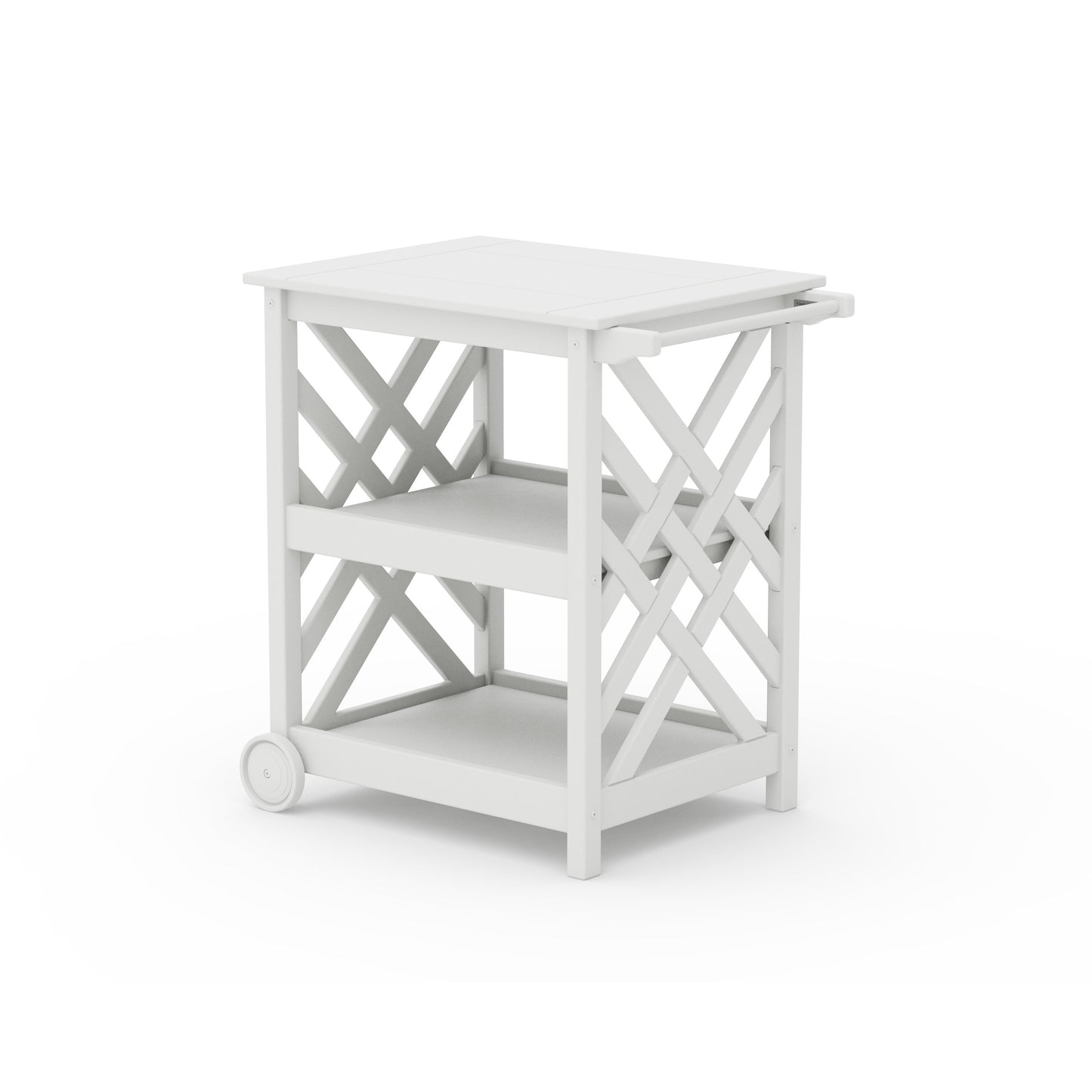 POLYWOOD Wovendale Bar Cart — White