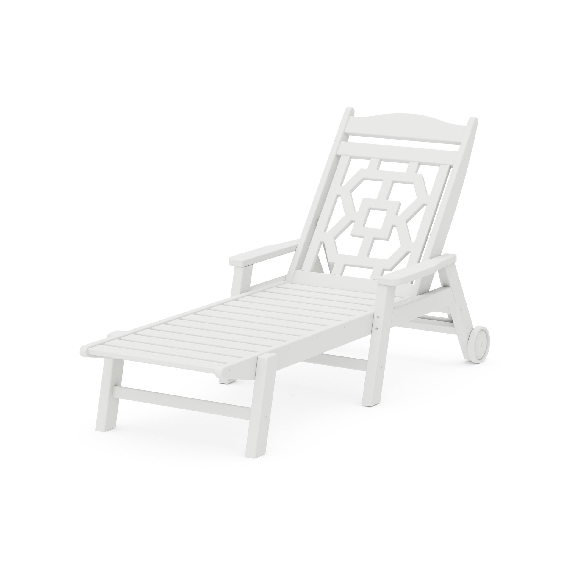 POLYWOOD Chinoiserie Chaise Lounge — White