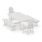 POLYWOOD Classic Adirondack 5-Piece Dining Set with Benches — Vintage White