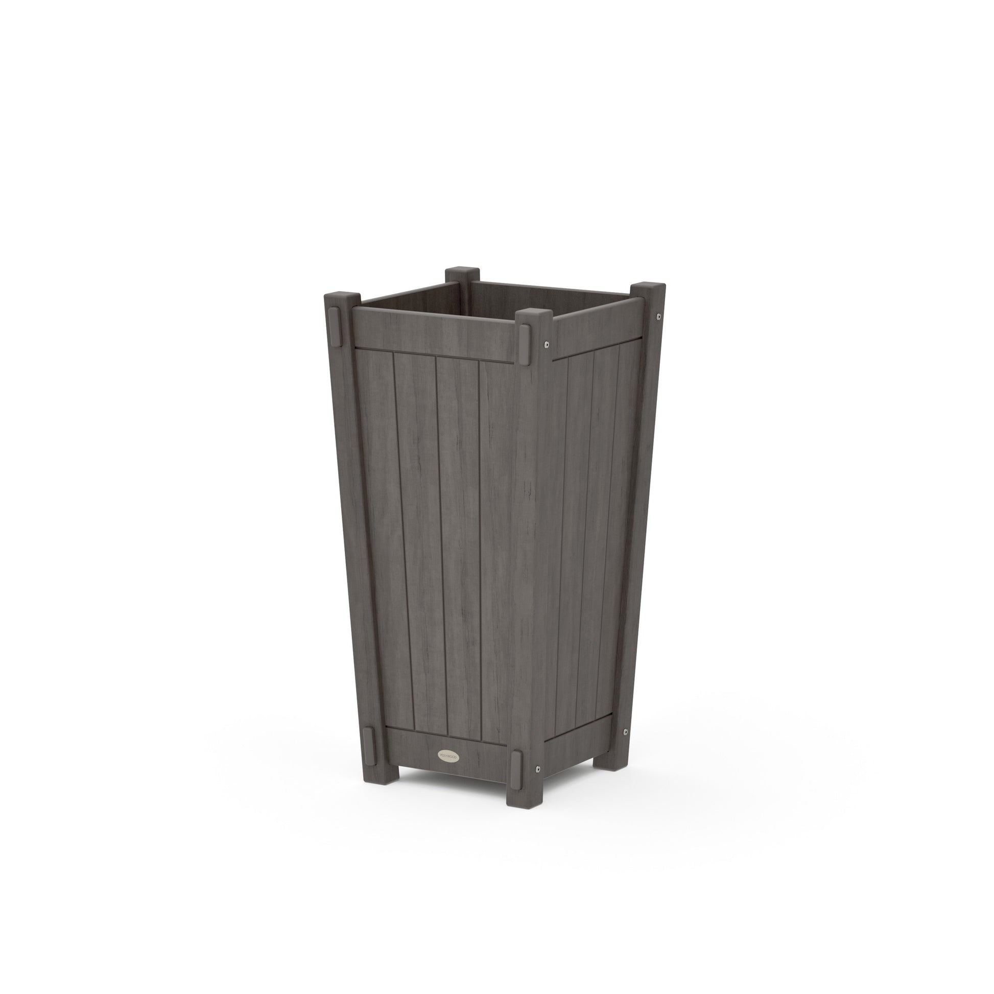 POLYWOOD Vineyard Tapered Square Planter Box — Driftwood