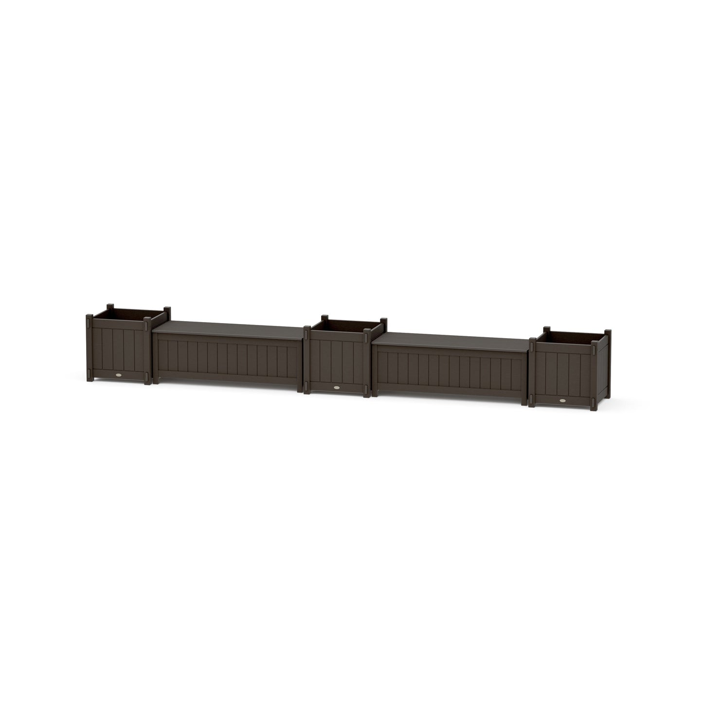 POLYWOOD 48" Vineyard Straight Double Planter Storage Bench Set- Large — Vintage Coffee