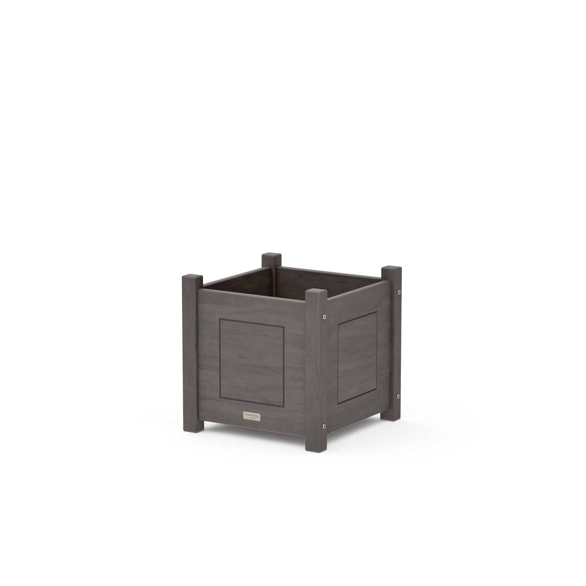 POLYWOOD Country Living Square Planter Box — Driftwood