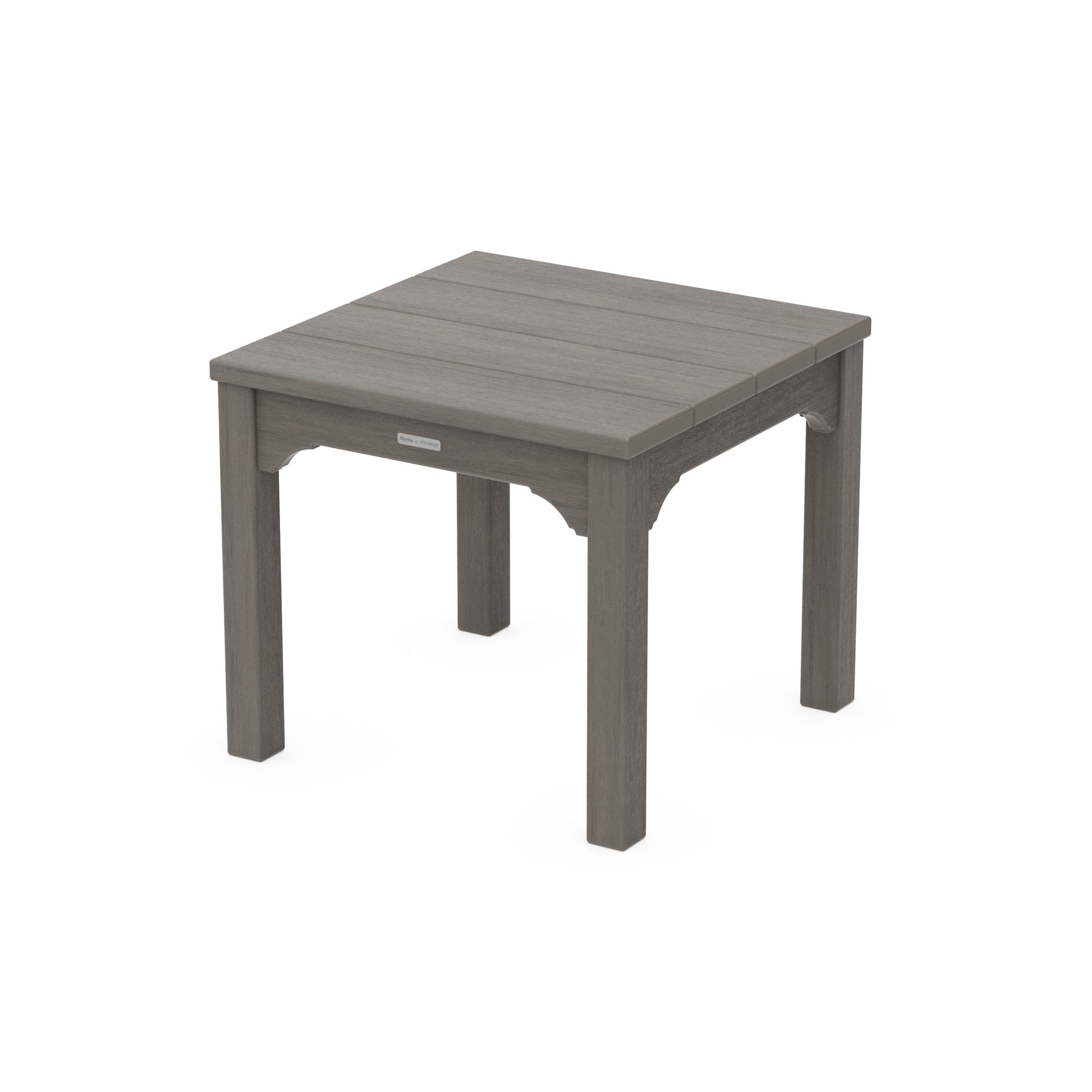 POLYWOOD Chinoiserie End Table — Driftwood