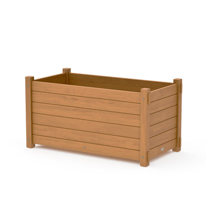 POLYWOOD Nautical Large Rectangle Double Planter Box — Natural
