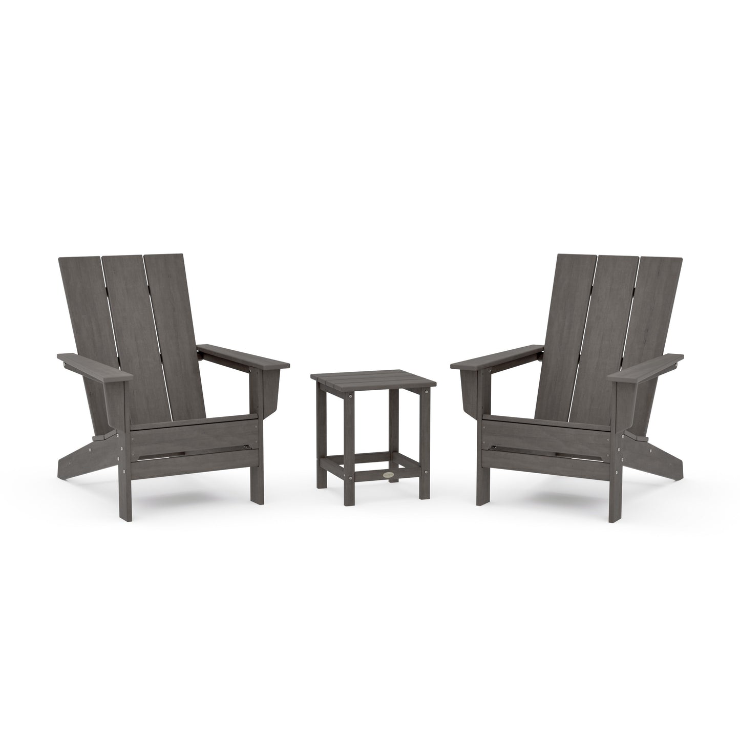 POLYWOOD 3-Piece Modern Studio Adirondack Set — Driftwood