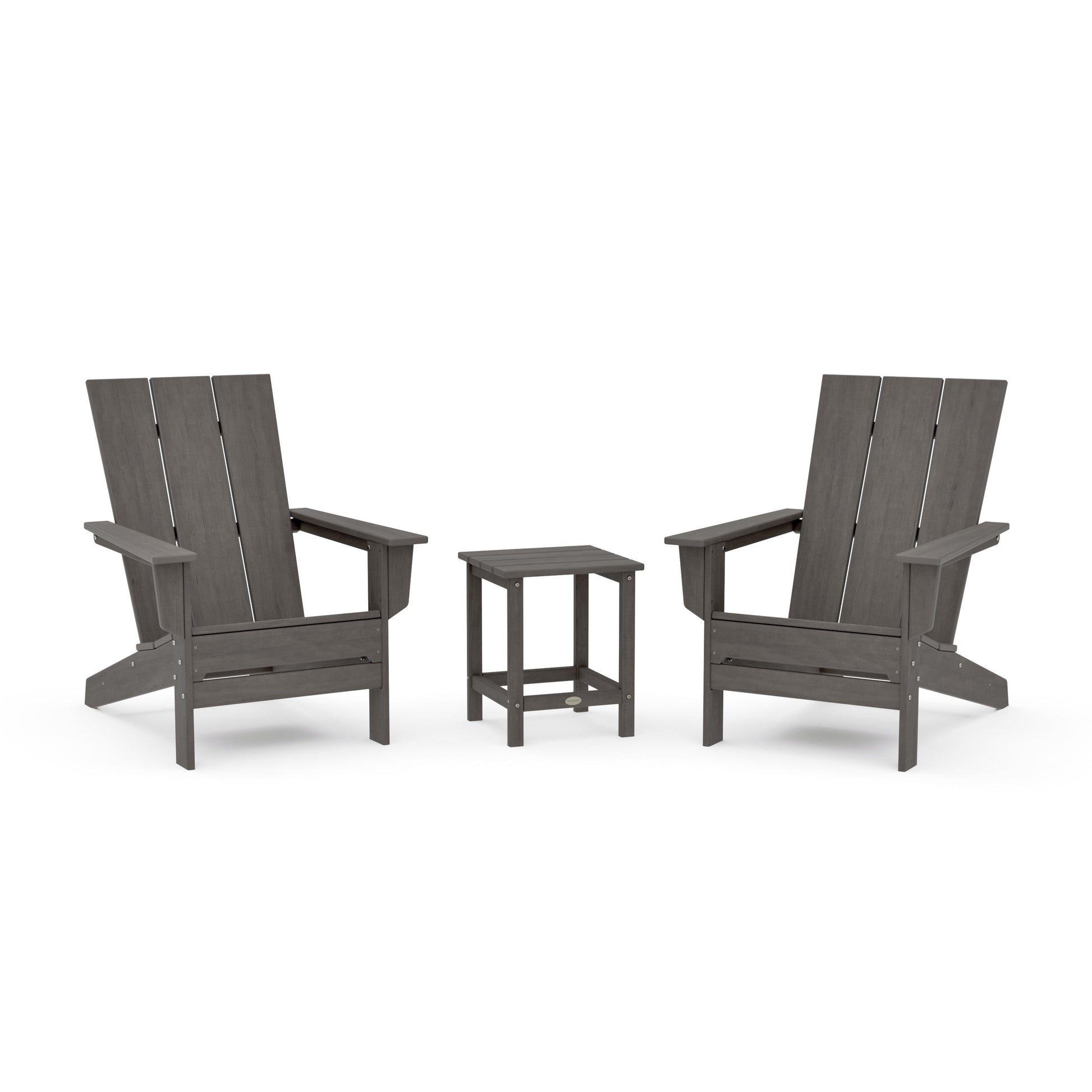 POLYWOOD 3-Piece Modern Studio Adirondack Set — Driftwood