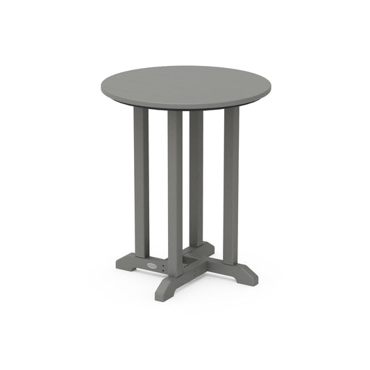 POLYWOOD 24" Round Farmhouse Bistro Table — Slate Grey
