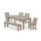 POLYWOOD Chippendale 6-Piece Parsons Dining Set with Bench — Vintage Sahara