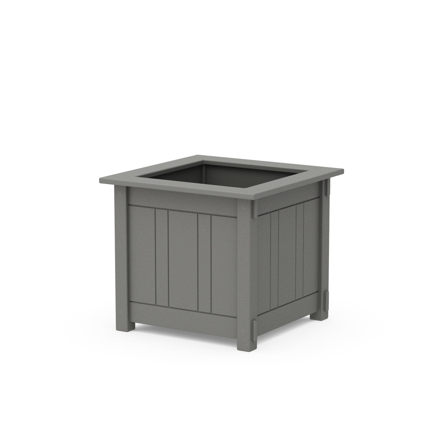 POLYWOOD Acadia Large Square Planter Box — Slate Grey