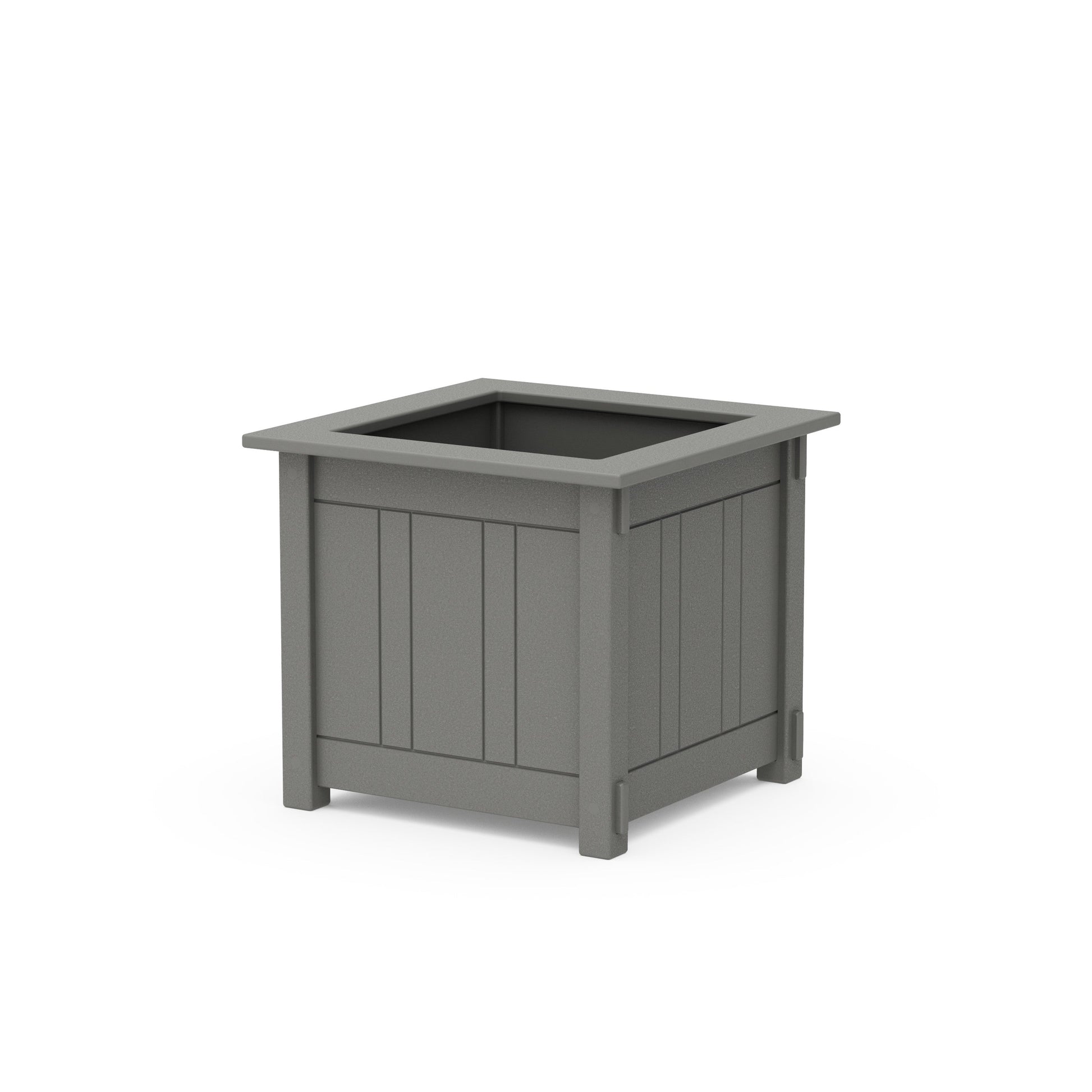 POLYWOOD Acadia Large Square Planter Box — Slate Grey