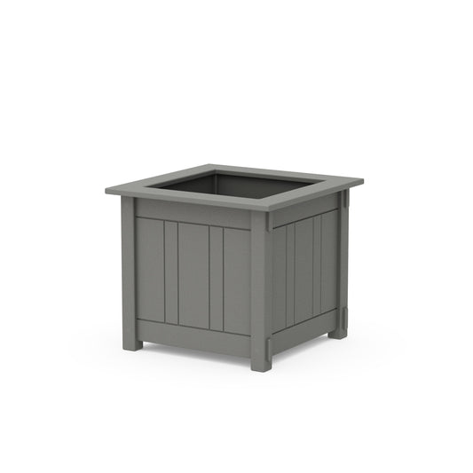 POLYWOOD Acadia Large Square Planter Box — Slate Grey