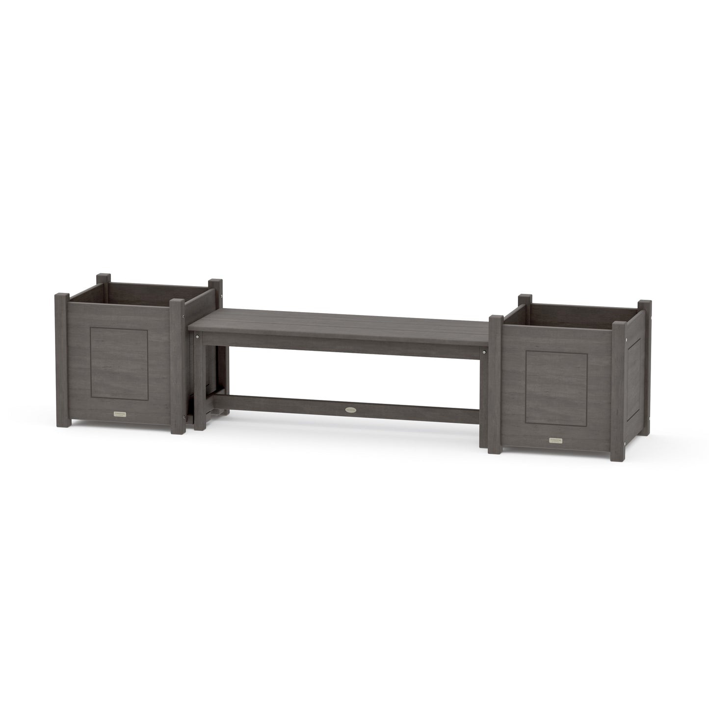 POLYWOOD 48" Country Living Straight Planter Bench Set - Large — Driftwood