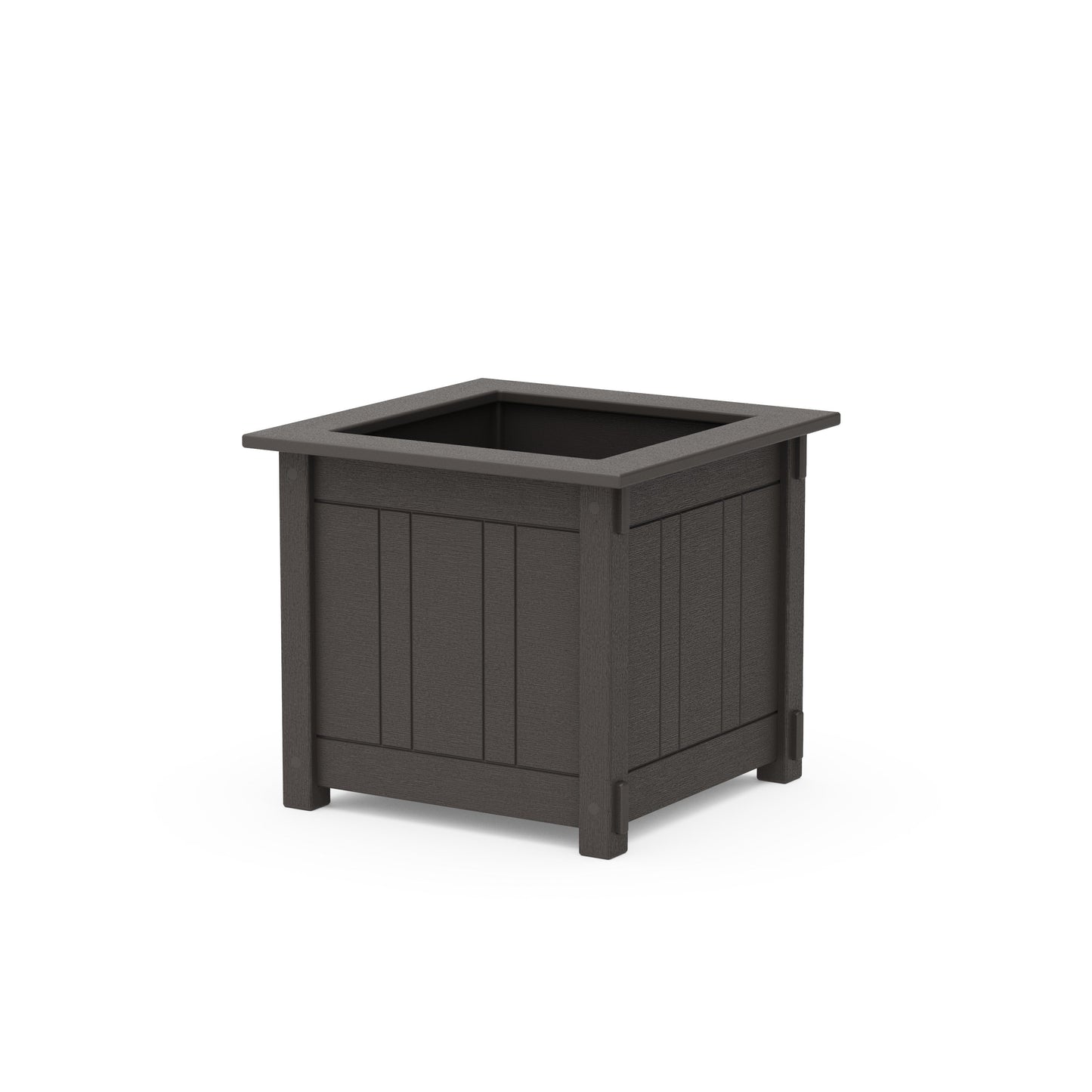POLYWOOD Acadia Large Square Planter Box — Vintage Coffee