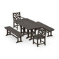 POLYWOOD Chippendale 5-Piece Dining Set with Benches — Vintage Coffee