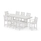 POLYWOOD Chippendale 9-Piece Farmhouse Counter Set with Trestle Legs — Vintage White