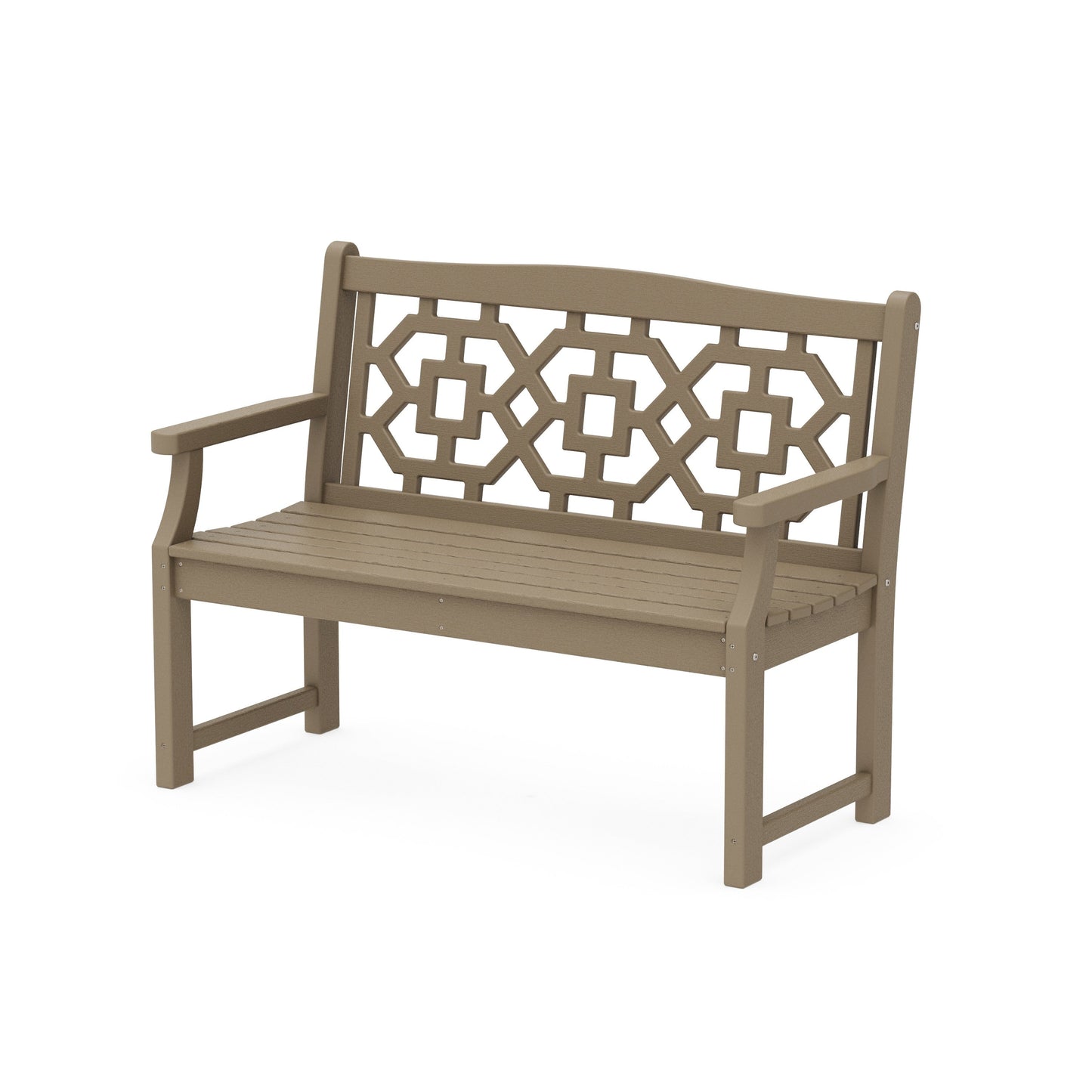 POLYWOOD Chinoiserie 48" Garden Bench — Vintage Sahara