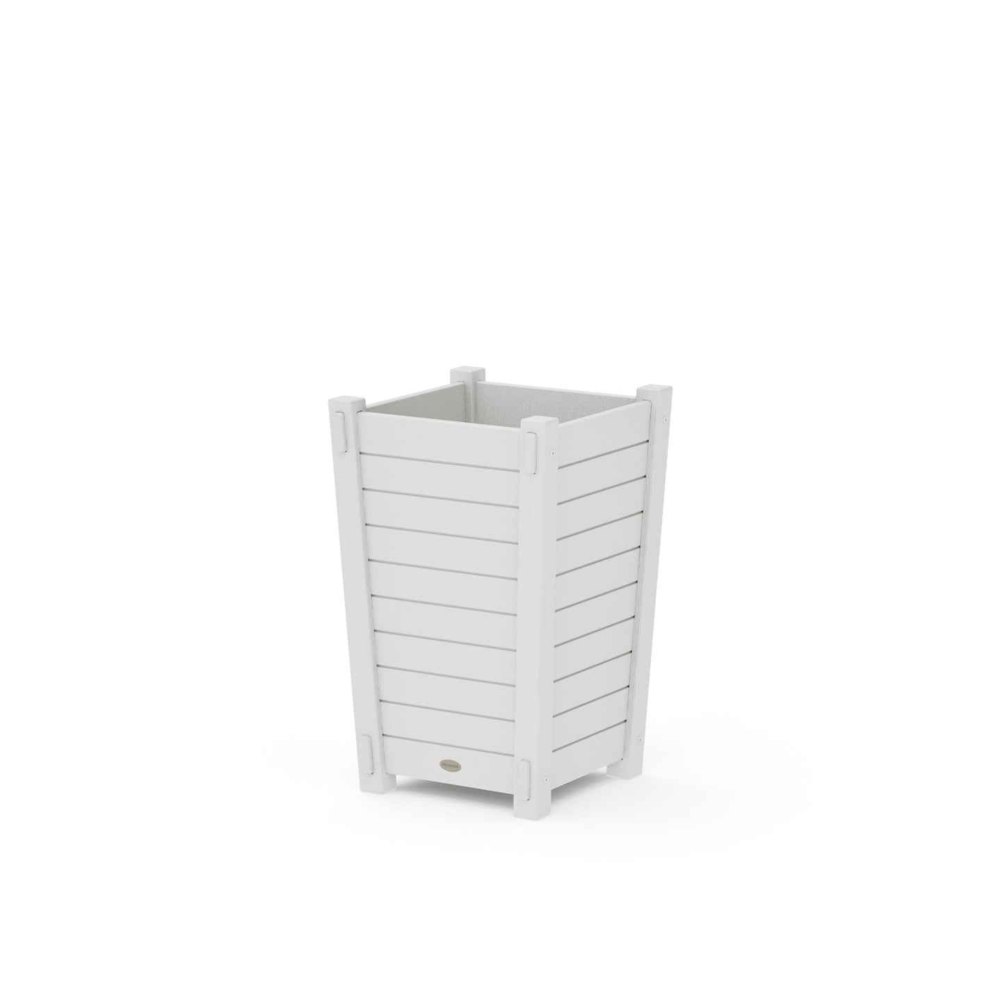 POLYWOOD Nautical Tapered Square Short Planter Box — Vintage White