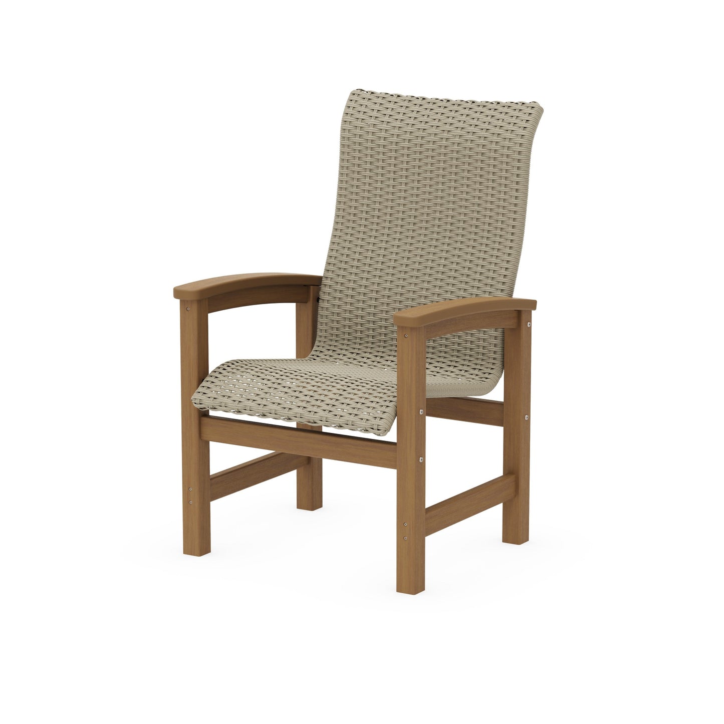 POLYWOOD Coastal Woven High-Back Dining Chair — Natural / Dune Grass
