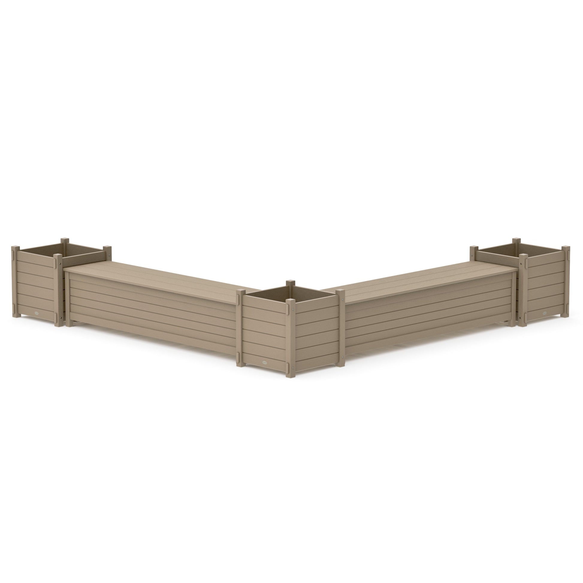 POLYWOOD 72" Nautical L- Shaped Planter Storage Bench Corner Set- Large — Vintage Sahara