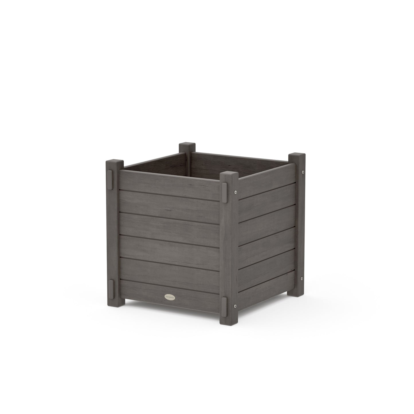 POLYWOOD Nautical Large Square Planter Box — Driftwood