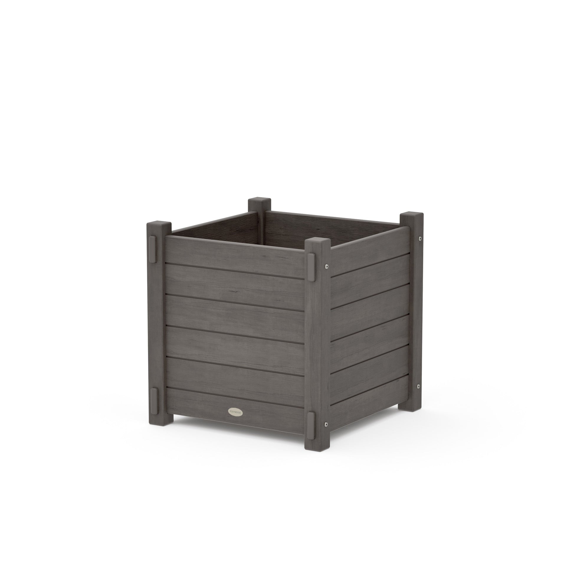 POLYWOOD Nautical Large Square Planter Box — Driftwood