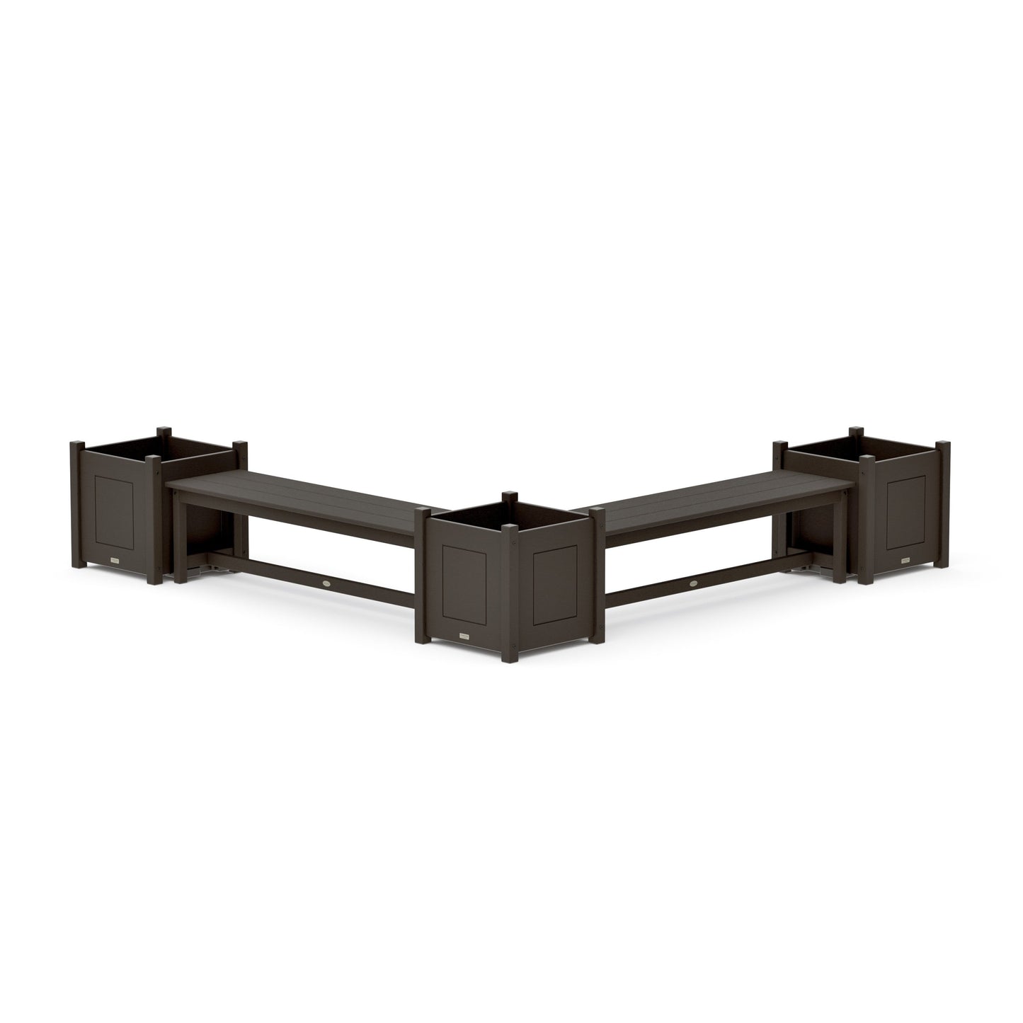 POLYWOOD 60" Country Living L- Shaped Planter Bench Corner Set - Large — Vintage Coffee