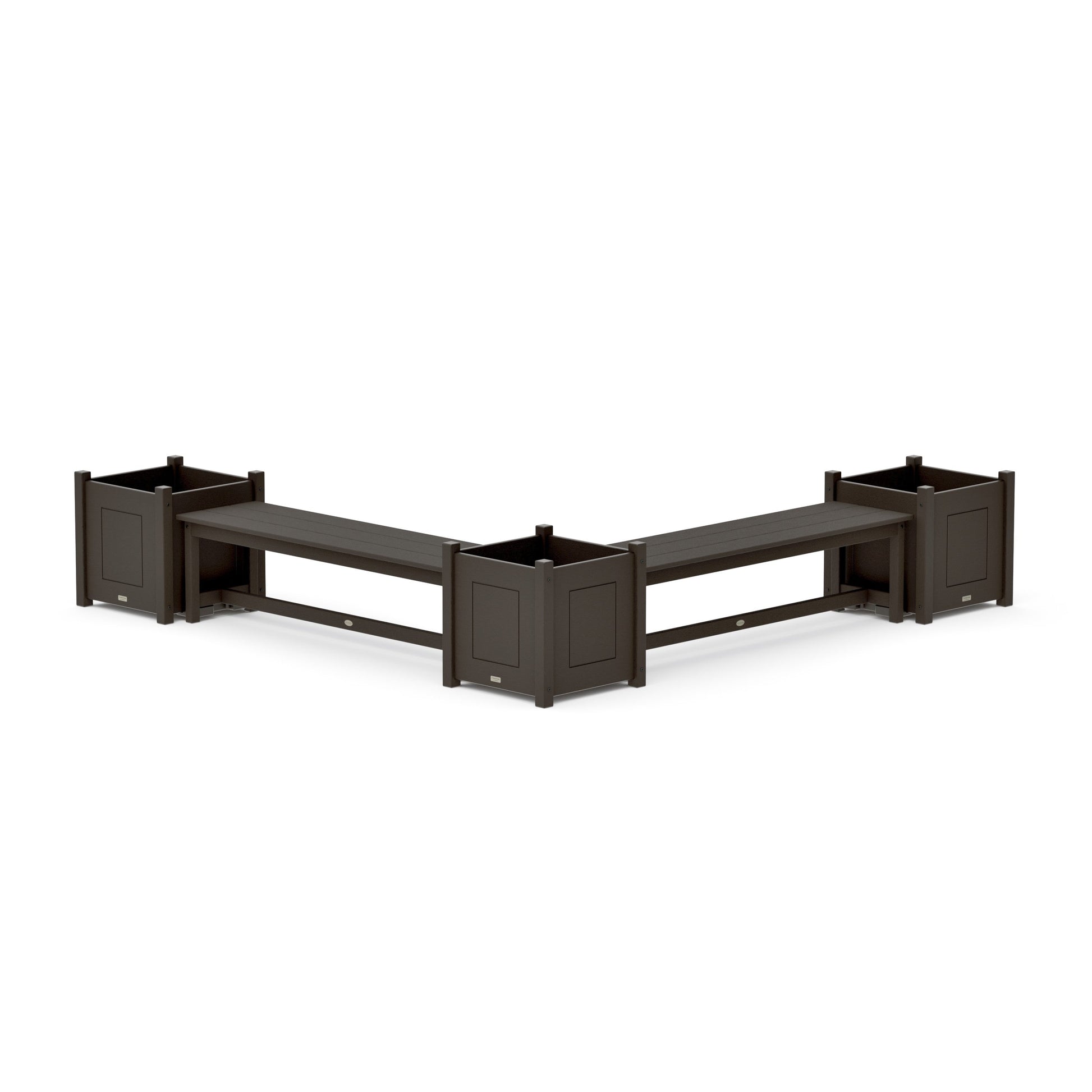 POLYWOOD 60" Country Living L- Shaped Planter Bench Corner Set - Large — Vintage Coffee