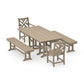 POLYWOOD Chippendale 5-Piece Farmhouse Dining Set with Benches — Vintage Sahara