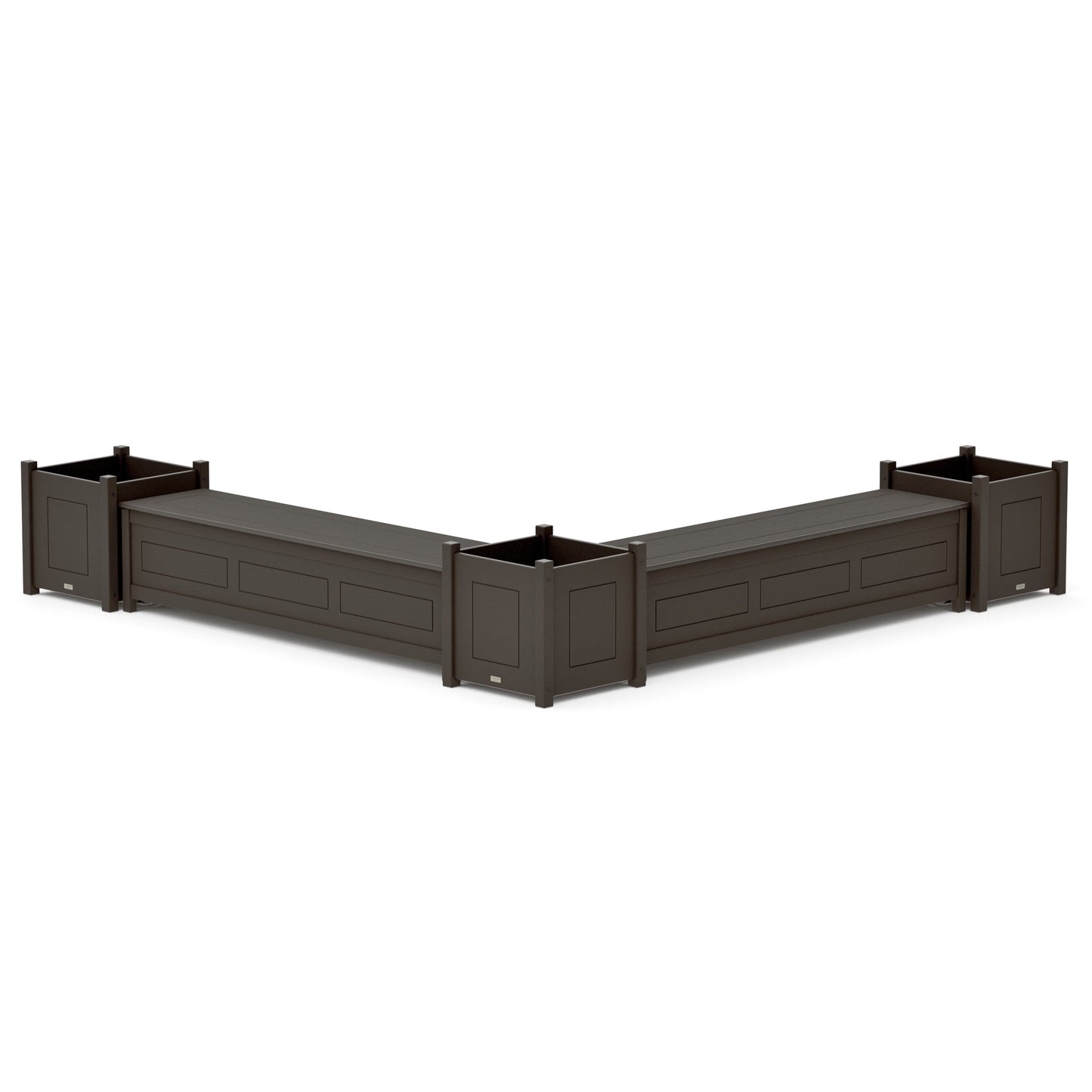 POLYWOOD 72" Country Living L- Shaped Planter Storage Bench Corner Set- Large — Vintage Coffee