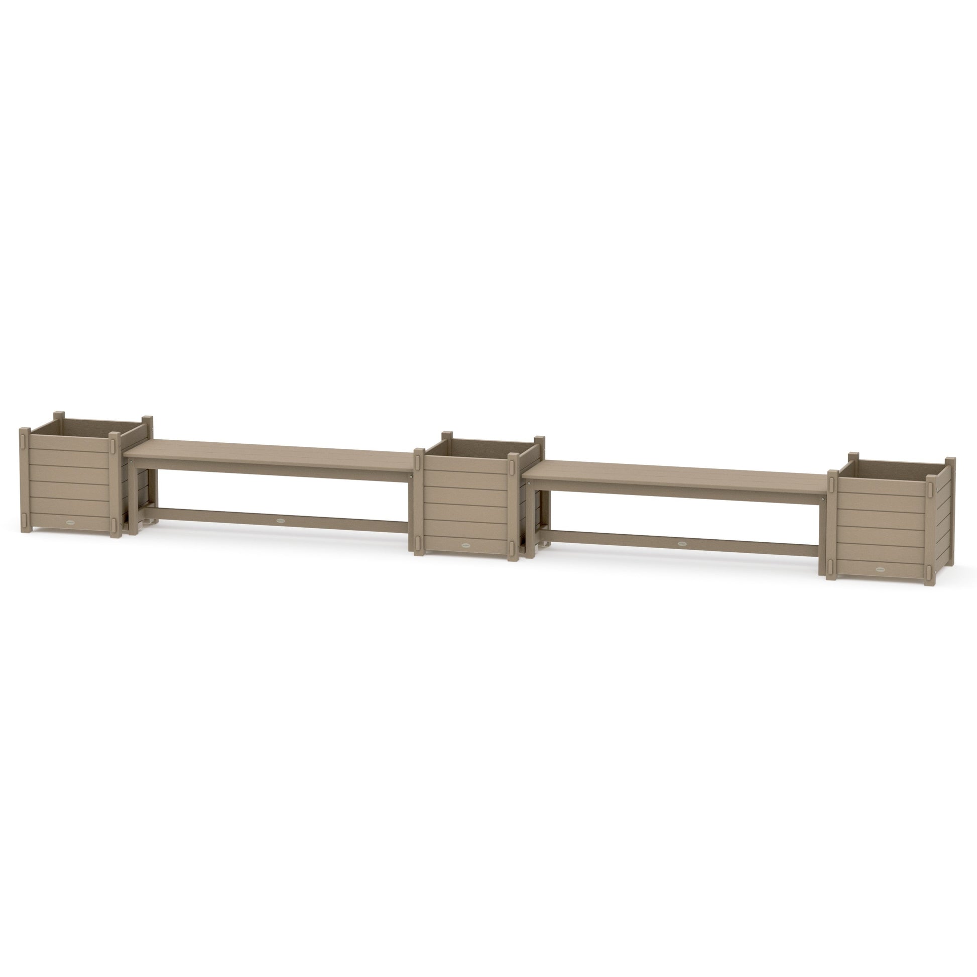 POLYWOOD 60" Nautical Straight Double Planter Bench Set - Large — Vintage Sahara