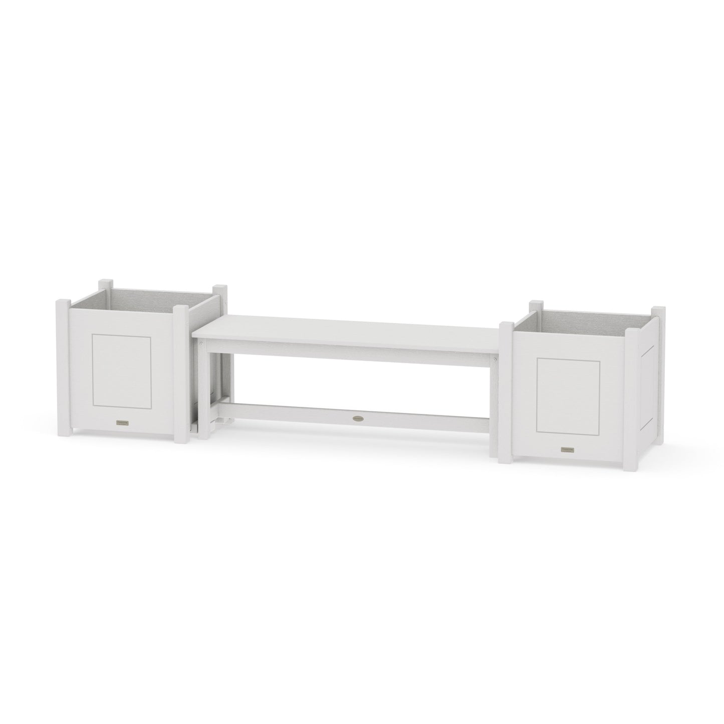 POLYWOOD 48" Country Living Straight Planter Bench Set - Large — Vintage White
