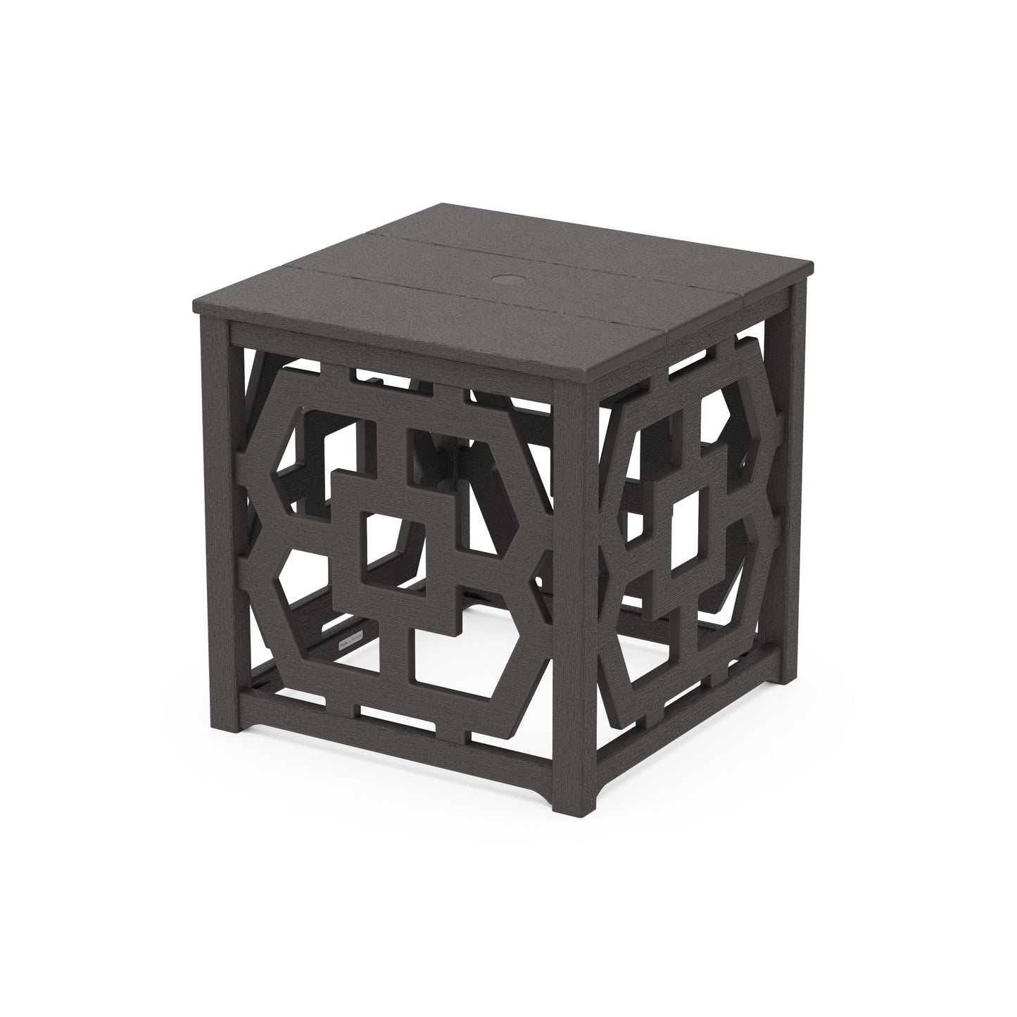 POLYWOOD Chinoiserie Umbrella Stand Accent Table — Vintage Coffee