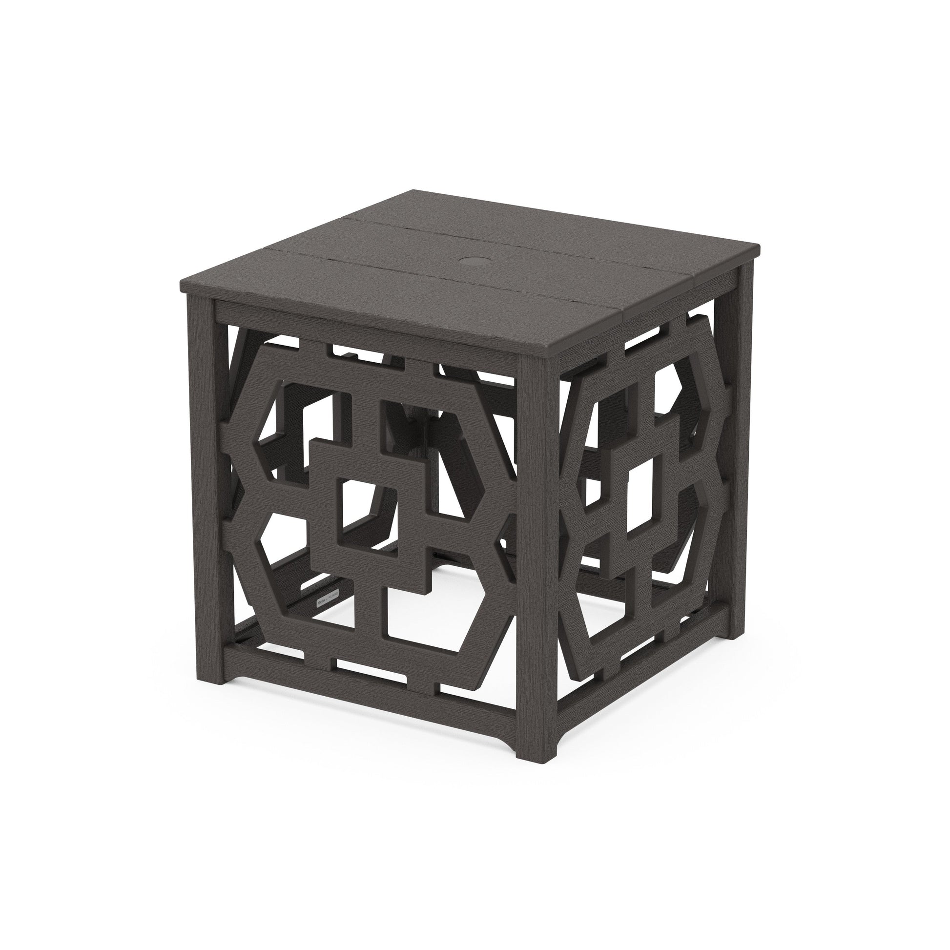 POLYWOOD Chinoiserie Umbrella Stand Accent Table — Vintage Coffee