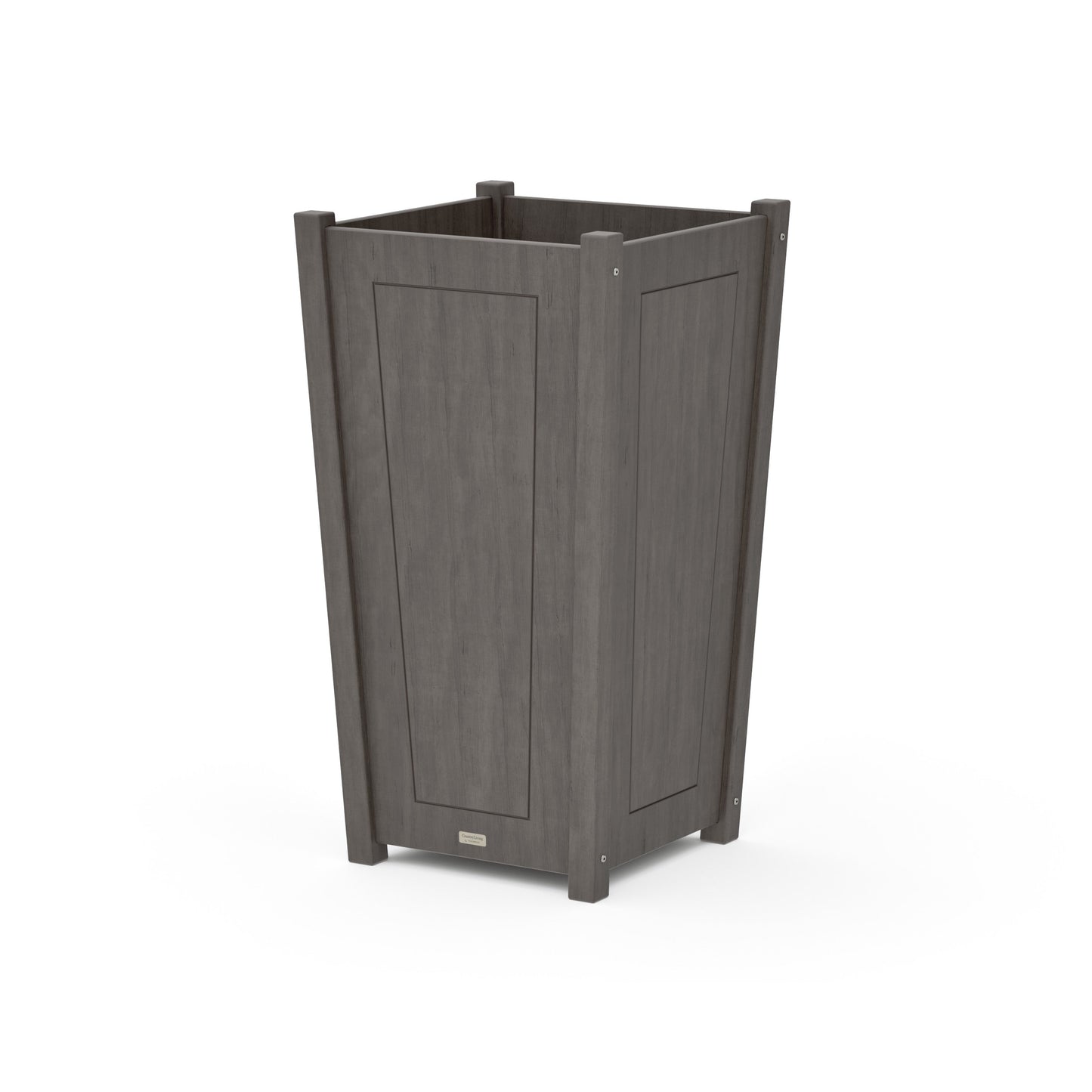 POLYWOOD Country Living Large Tapered Square Tall Planter Box — Driftwood