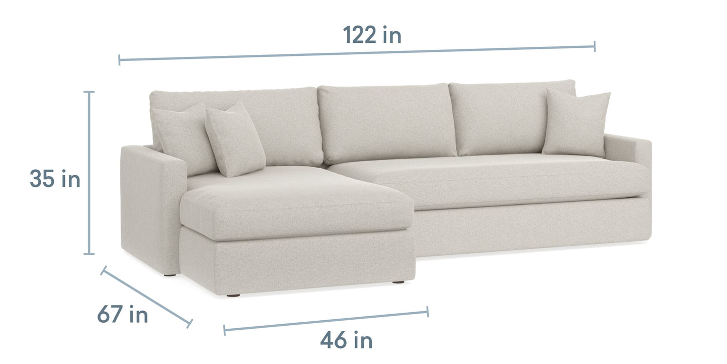 Bassett Allure Track Arm Bench Seat Chaise Sectional — Bassett manufacturer gallery — Left Chaise Sectional image number 1