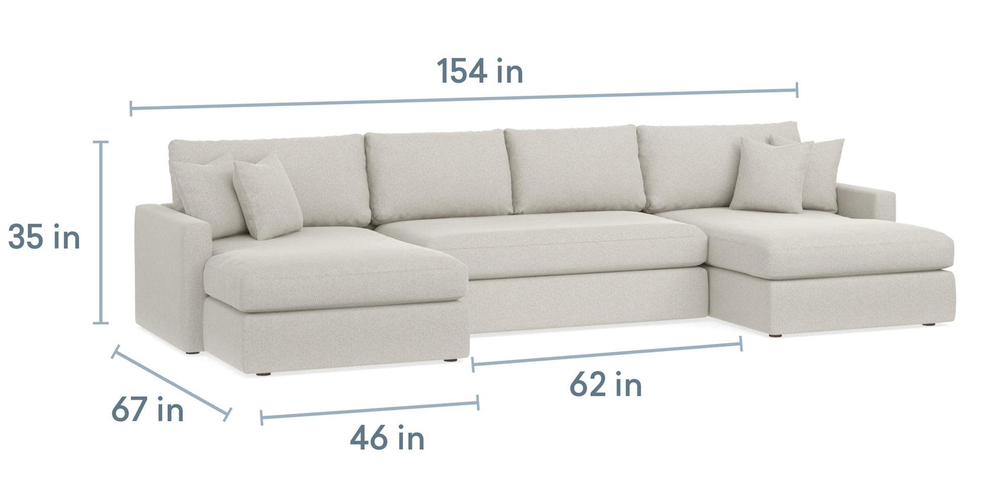 Bassett Allure Track Arm Bench Seat U-Shaped Sectional — Bassett manufacturer gallery — Double Chaise Sectional image number 1