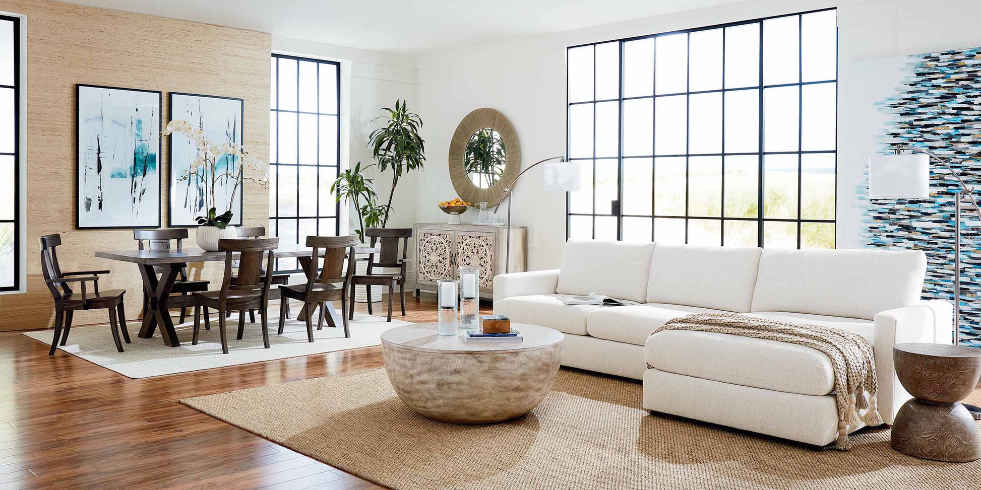Bassett Allure Track Arm Chaise Sectional — Bassett manufacturer gallery — Right Chaise Sectional image number 1