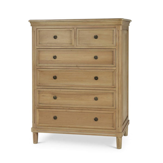 Bramble Hayward 6 Drawer Tall Boy in Fruitwood
