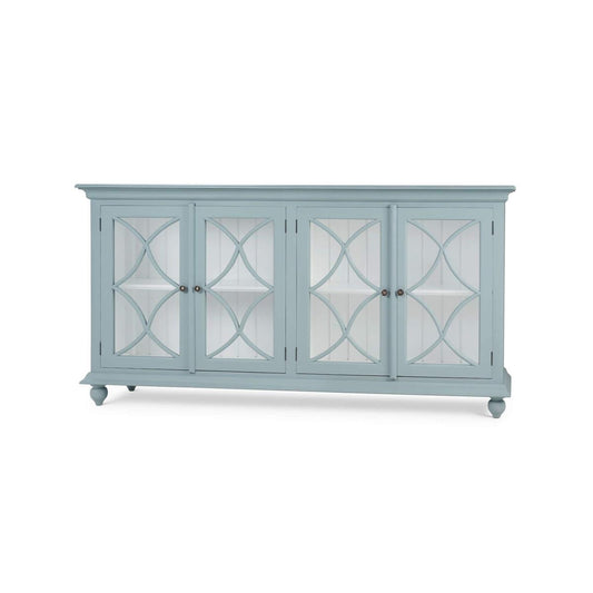 Bramble Hamilton 4 Door Buffet in Frosted Blue with True White Interior and no distressing