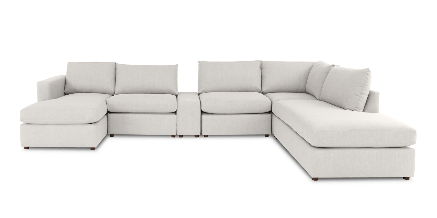 Bassett Beckham Motion Track Arm U-Shaped Reclining Sectional with Console