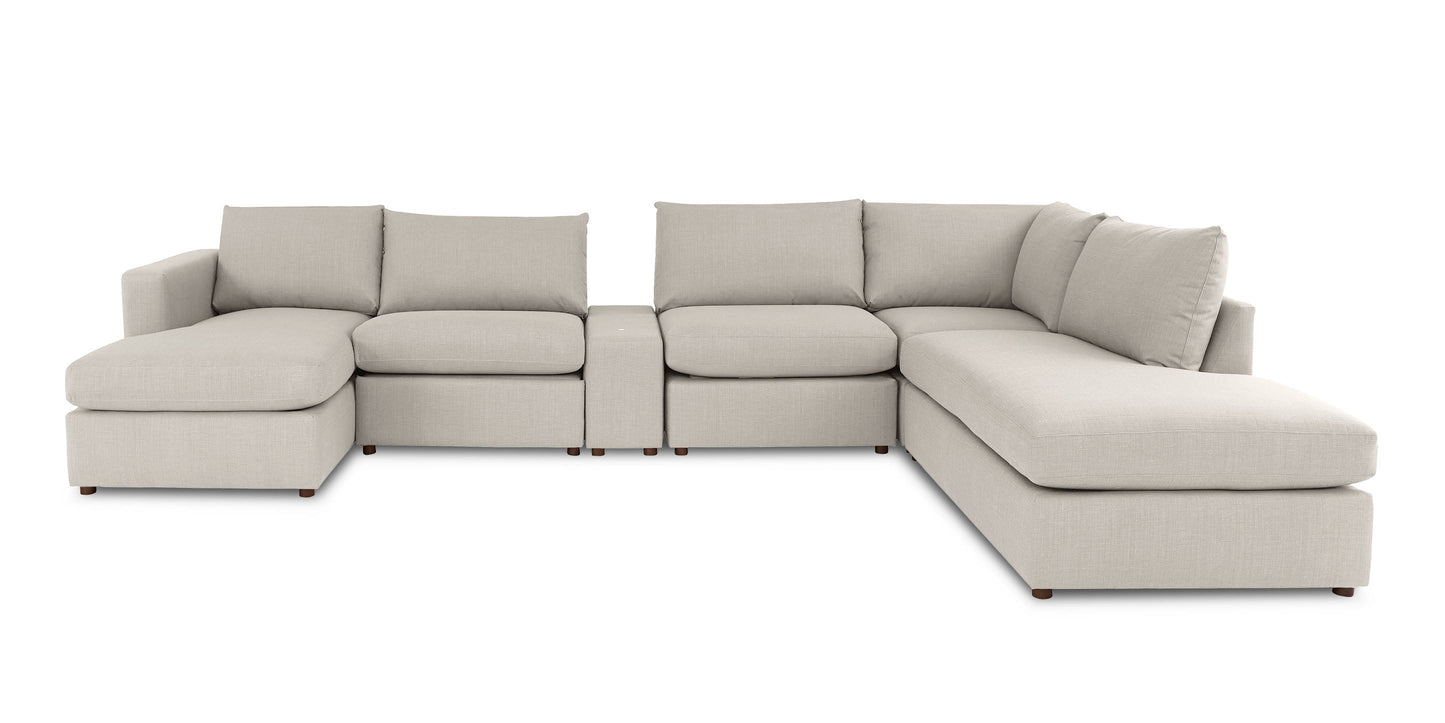 Bassett Beckham Motion Track Arm U-Shaped Reclining Sectional with Console