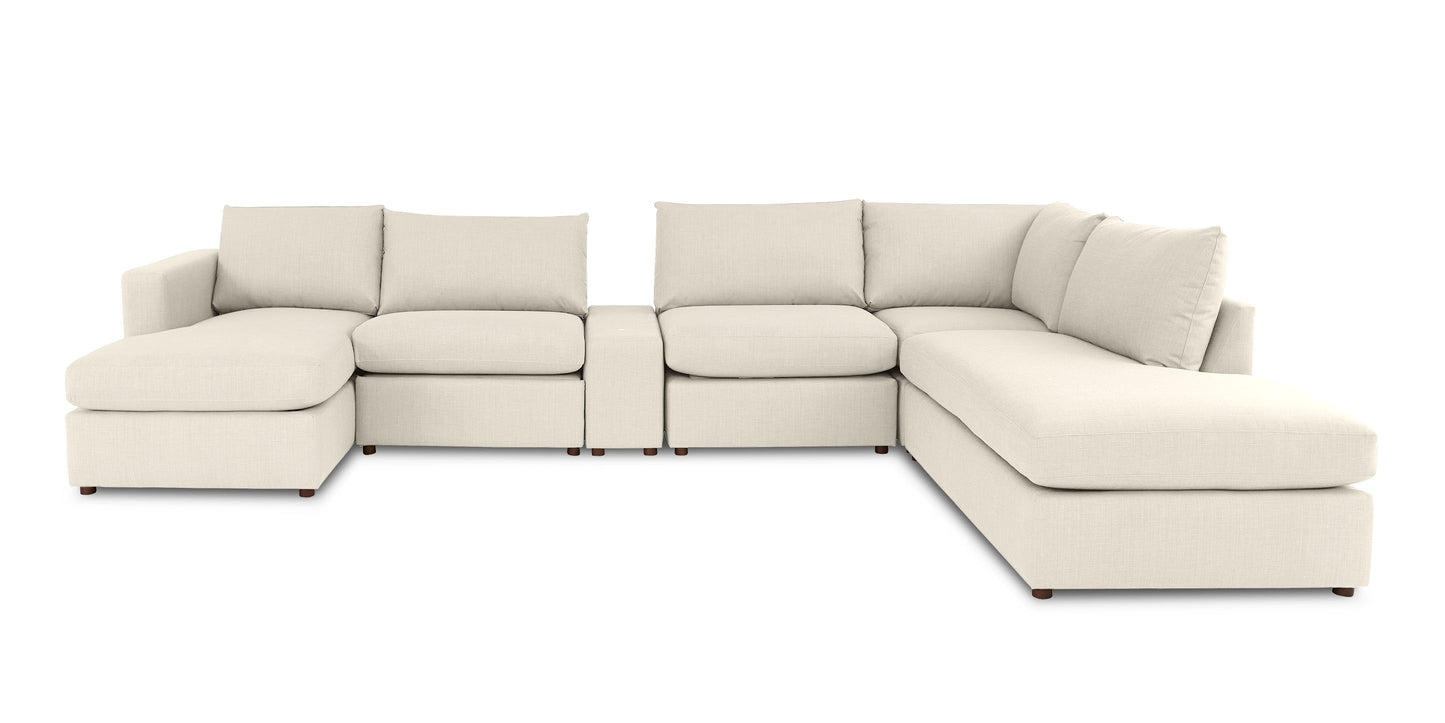 Bassett Beckham Motion Track Arm U-Shaped Reclining Sectional with Console