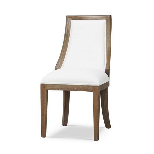 Bramble Monarch Dining Chair in Straw Wash with Arctic White Performance Fabric